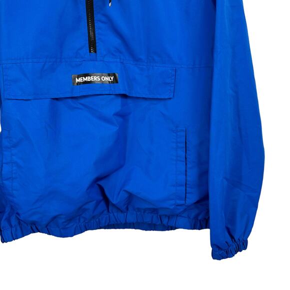 Members Only Solid Popover Windbreaker Large‎ Blue Black - Picture 3 of 11
